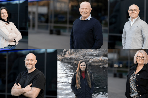 Øvst f.v: Elisabeth Hatlenes i Region Fjordane, Bjørn Lødemel i Sogn og Fjordane Næringsråd, Tommy Sperre i Ålesundregionens Næringsforening. Nedst f.v: Sverre Øvrelid Steen i Sunnmøre regionråd, Linn Therese Skår Hosteland i Kystrederiene, Britt Giske Andersen i Maritimt Forum Nordvest.